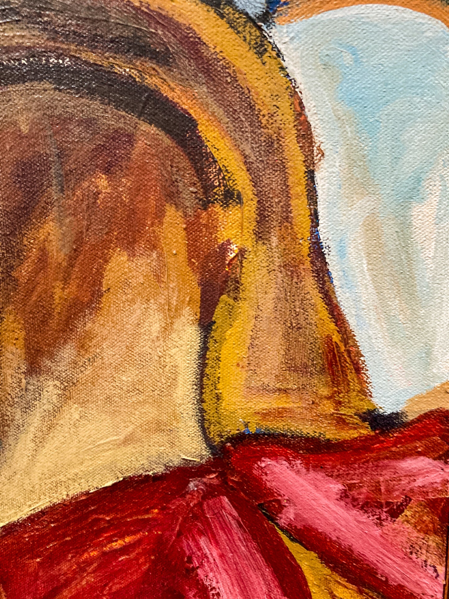 1993 Michelangelo Lovelace Portrait Sarah Vaughan Canvas Acrylic Painting
