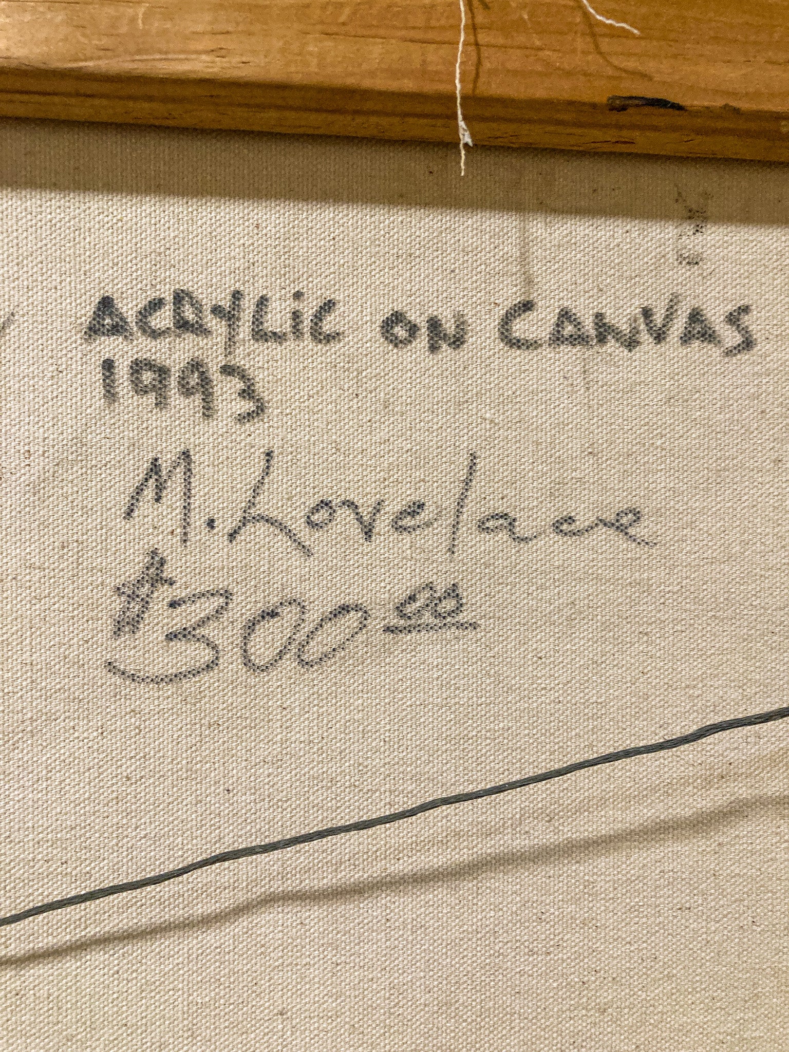 1993 Michelangelo Lovelace Portrait Sarah Vaughan Canvas Acrylic Painting