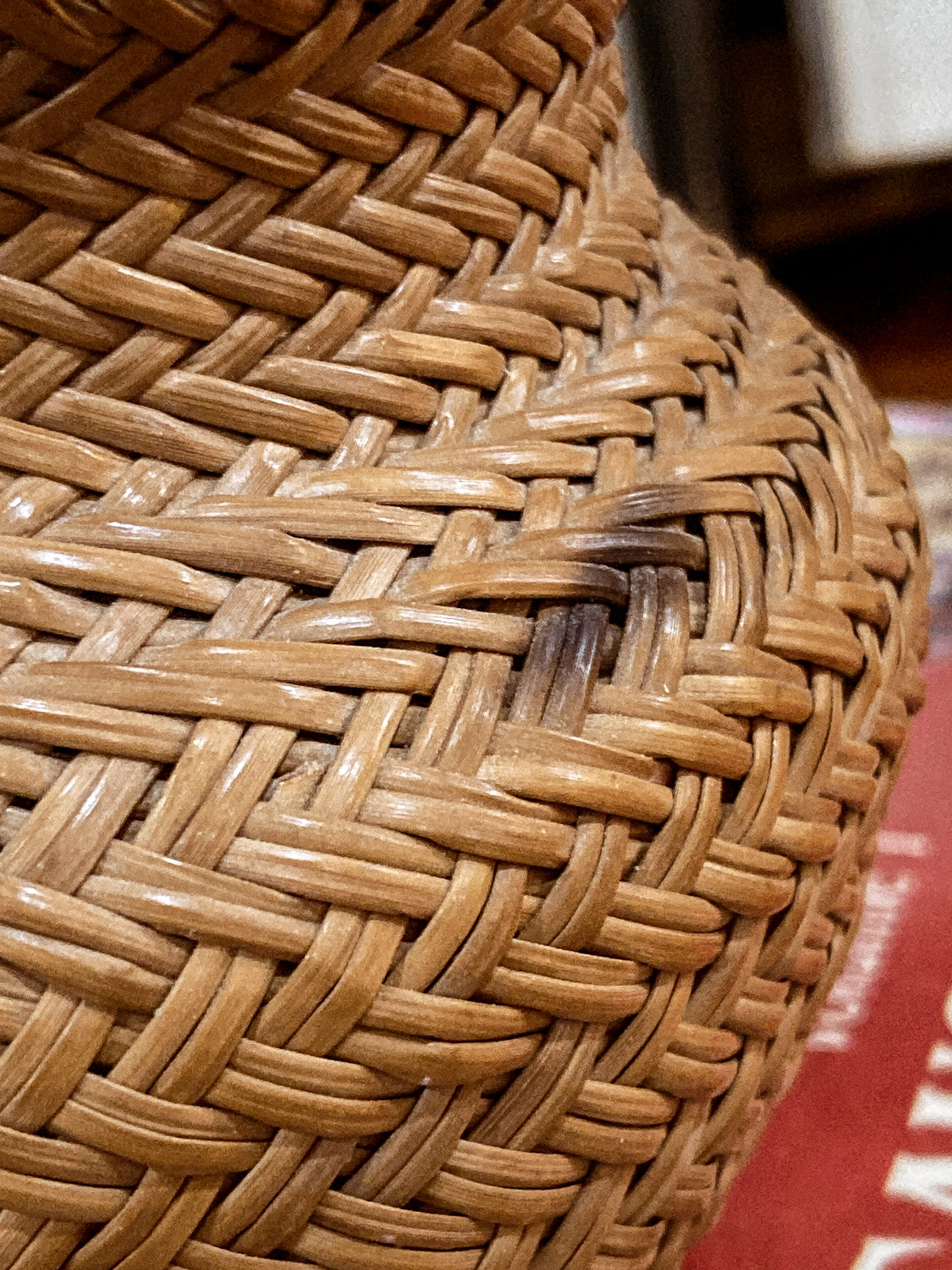 Vintage 20th Century Hand Woven Tarahumara Small Twill Pine Needle Basket