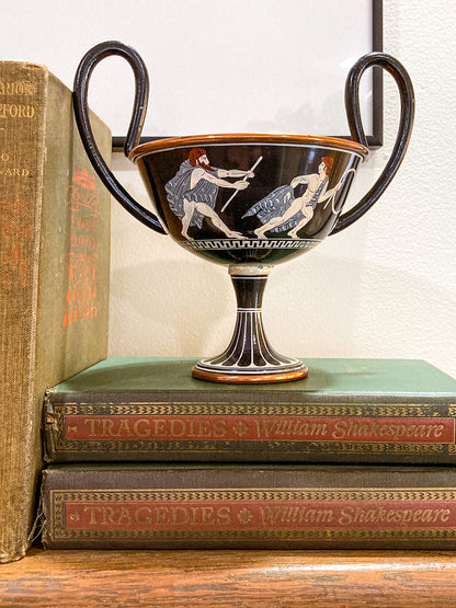 Vintage Replica Ancient Greek Grand Tour Style Enameled Copper Handled Cup