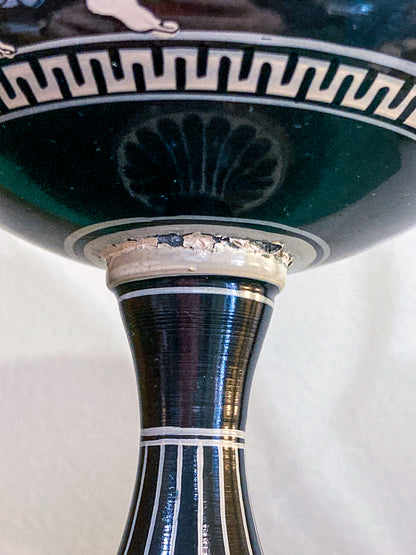 Vintage Replica Ancient Greek Grand Tour Style Enameled Copper Handled Cup