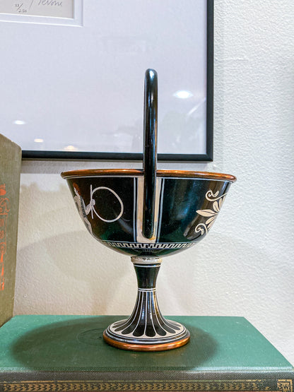 Vintage Replica Ancient Greek Grand Tour Style Enameled Copper Handled Cup