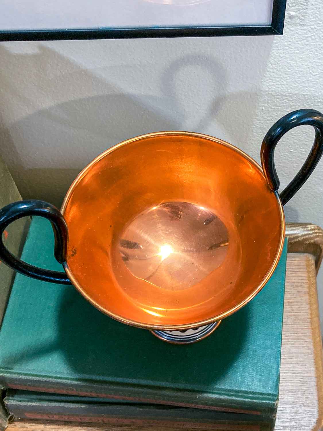 Vintage Replica Ancient Greek Grand Tour Style Enameled Copper Handled Cup