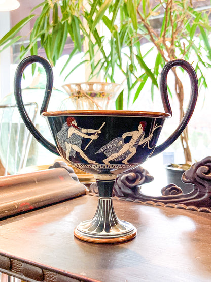 Vintage Replica Ancient Greek Grand Tour Style Enameled Copper Handled Cup