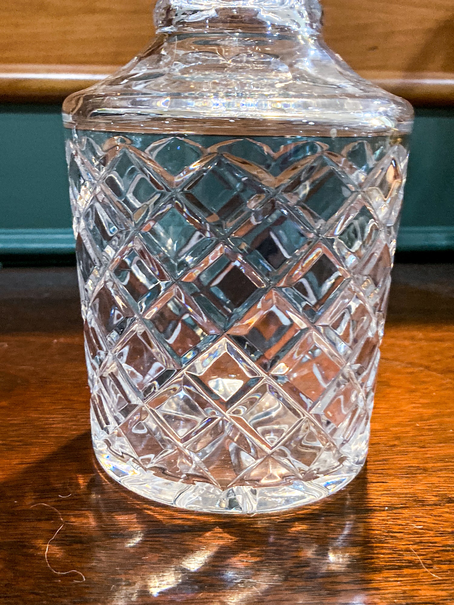 Vintage 20th Century Tall Clear Cut Crystal Decanter Barware