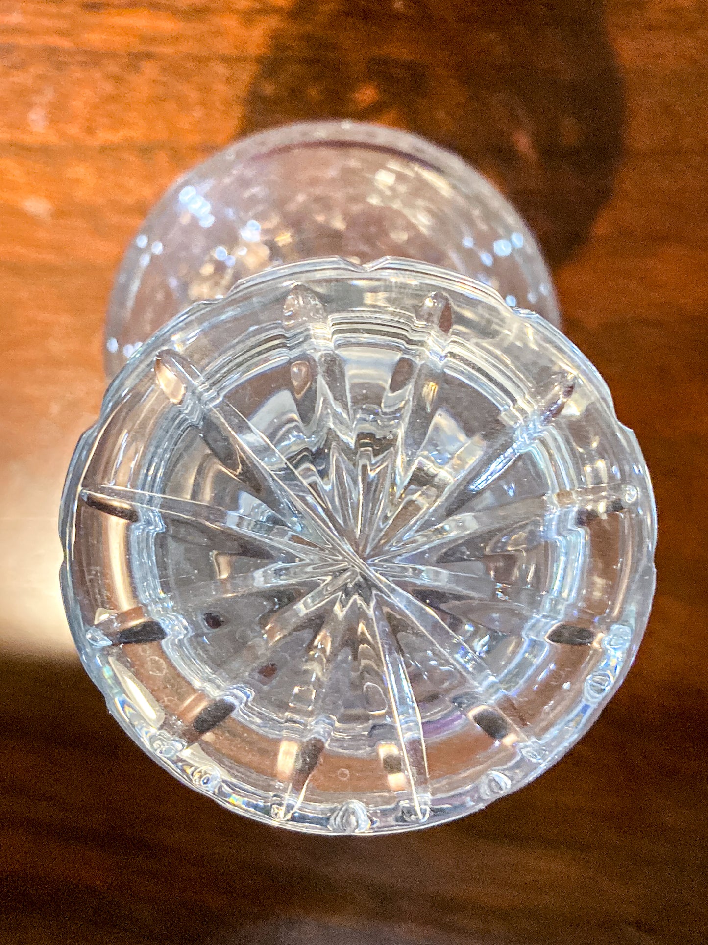 Vintage 20th Century Tall Clear Cut Crystal Decanter Barware