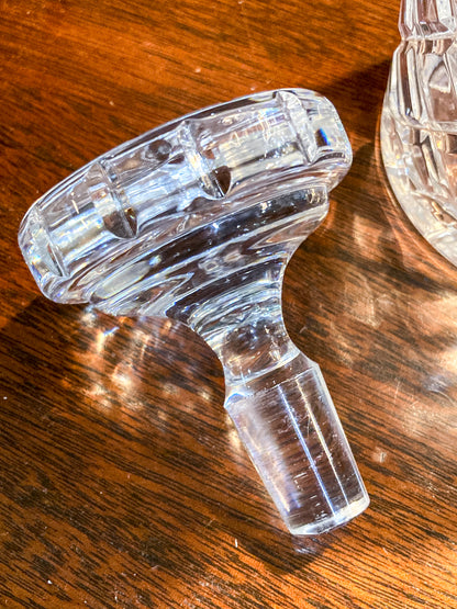 Vintage 20th Century Tall Clear Cut Crystal Decanter Barware