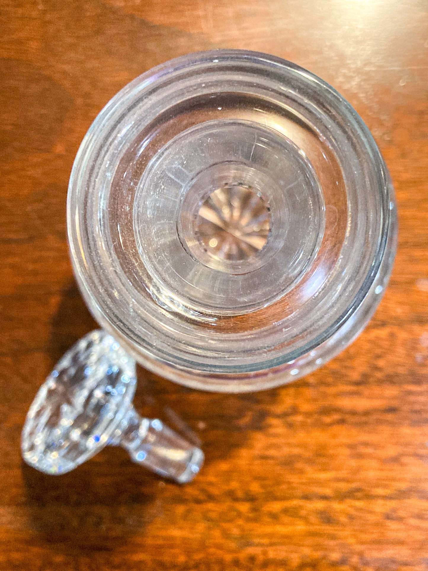 Vintage 20th Century Tall Clear Cut Crystal Decanter Barware