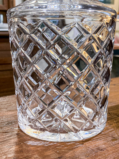 Vintage 20th Century Tall Clear Cut Crystal Decanter Barware