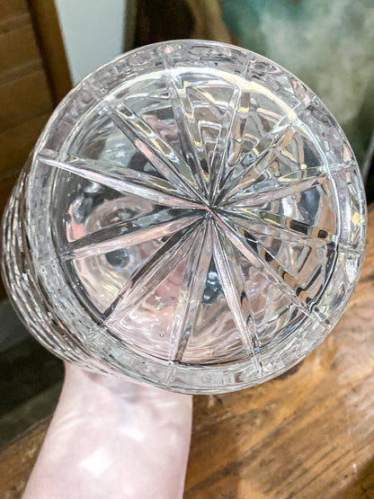 Vintage 20th Century Tall Clear Cut Crystal Decanter Barware