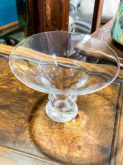 Vintage 60's Handblown George Thompson Steuben Thumbprint Clear Glass Vase