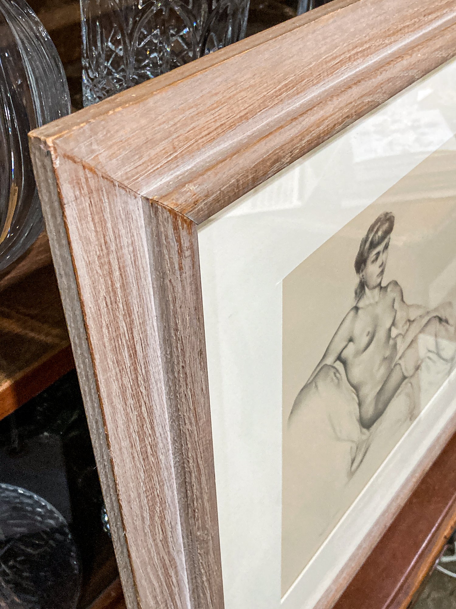 Vintage Alexander Canedo Nude Reclining Female Study Framed Lithograph