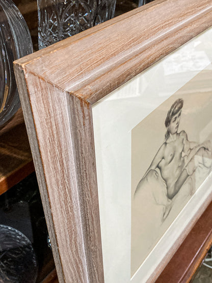 Vintage Alexander Canedo Nude Reclining Female Study Framed Lithograph