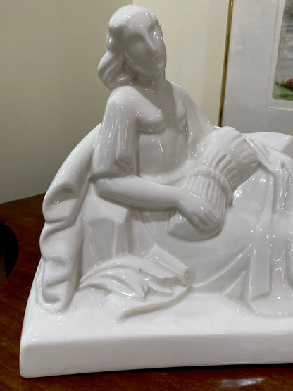 Vintage Art Deco Reclining Female Lamberton Porcelain Figure Sculpture