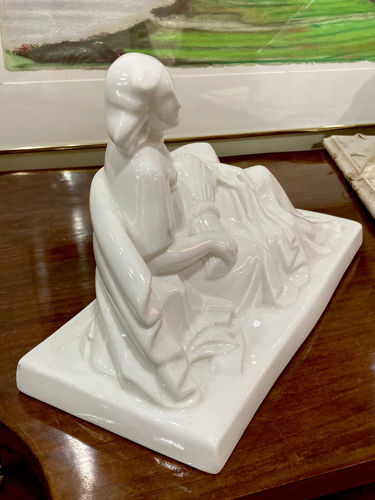 Vintage Art Deco Reclining Female Lamberton Porcelain Figure Sculpture
