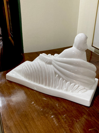Vintage Art Deco Reclining Female Lamberton Porcelain Figure Sculpture