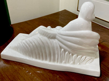 Vintage Art Deco Reclining Female Lamberton Porcelain Figure Sculpture