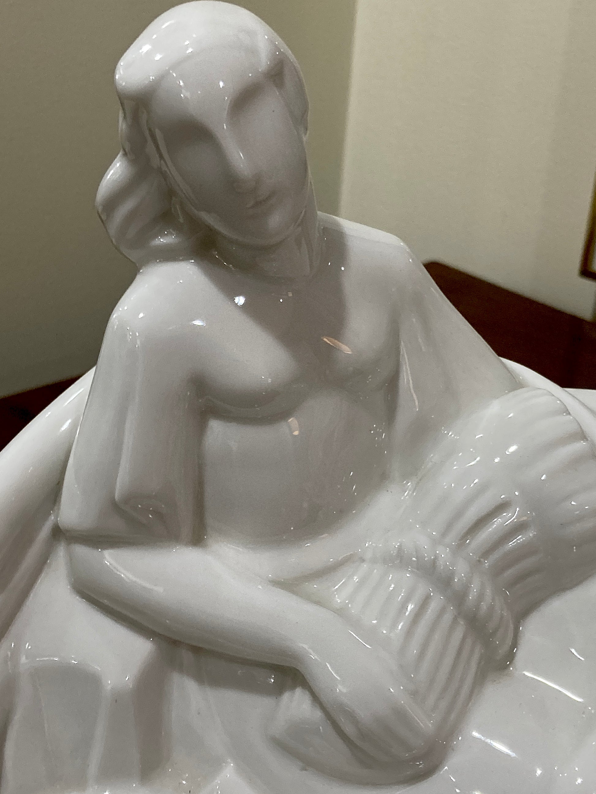 Vintage Art Deco Reclining Female Lamberton Porcelain Figure Sculpture