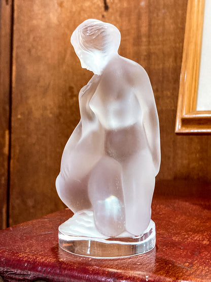 Vintage Art Nouveau Lalique Leda Swan Mythological Frosted Crystal Figurine