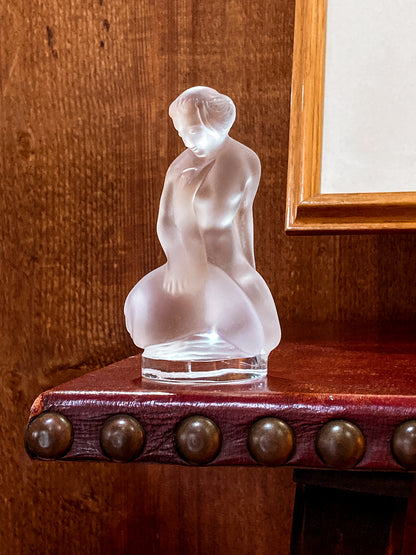 Vintage Art Nouveau Lalique Leda Swan Mythological Frosted Crystal Figurine
