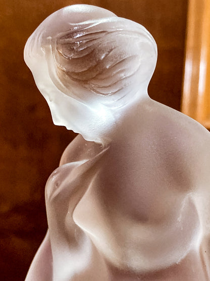 Vintage Art Nouveau Lalique Leda Swan Mythological Frosted Crystal Figurine
