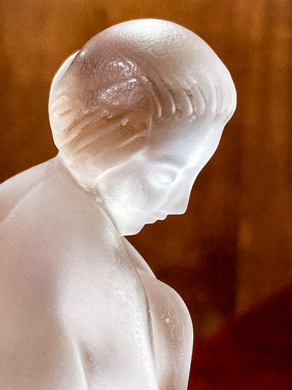 Vintage Art Nouveau Lalique Leda Swan Mythological Frosted Crystal Figurine