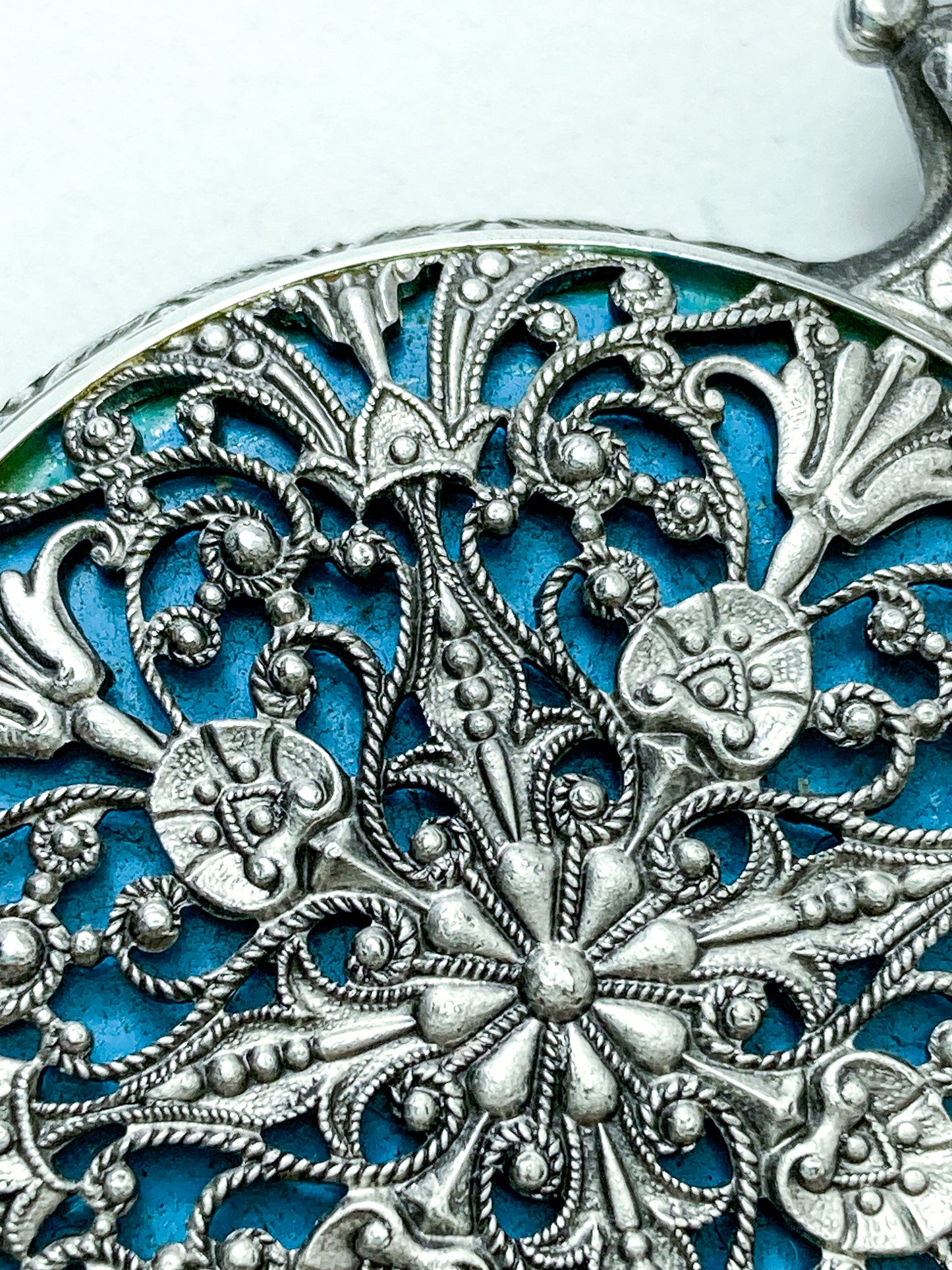 Vintage Art Nouveau Style Silver Blue Accent Aero Neuchatel Pocket Watch