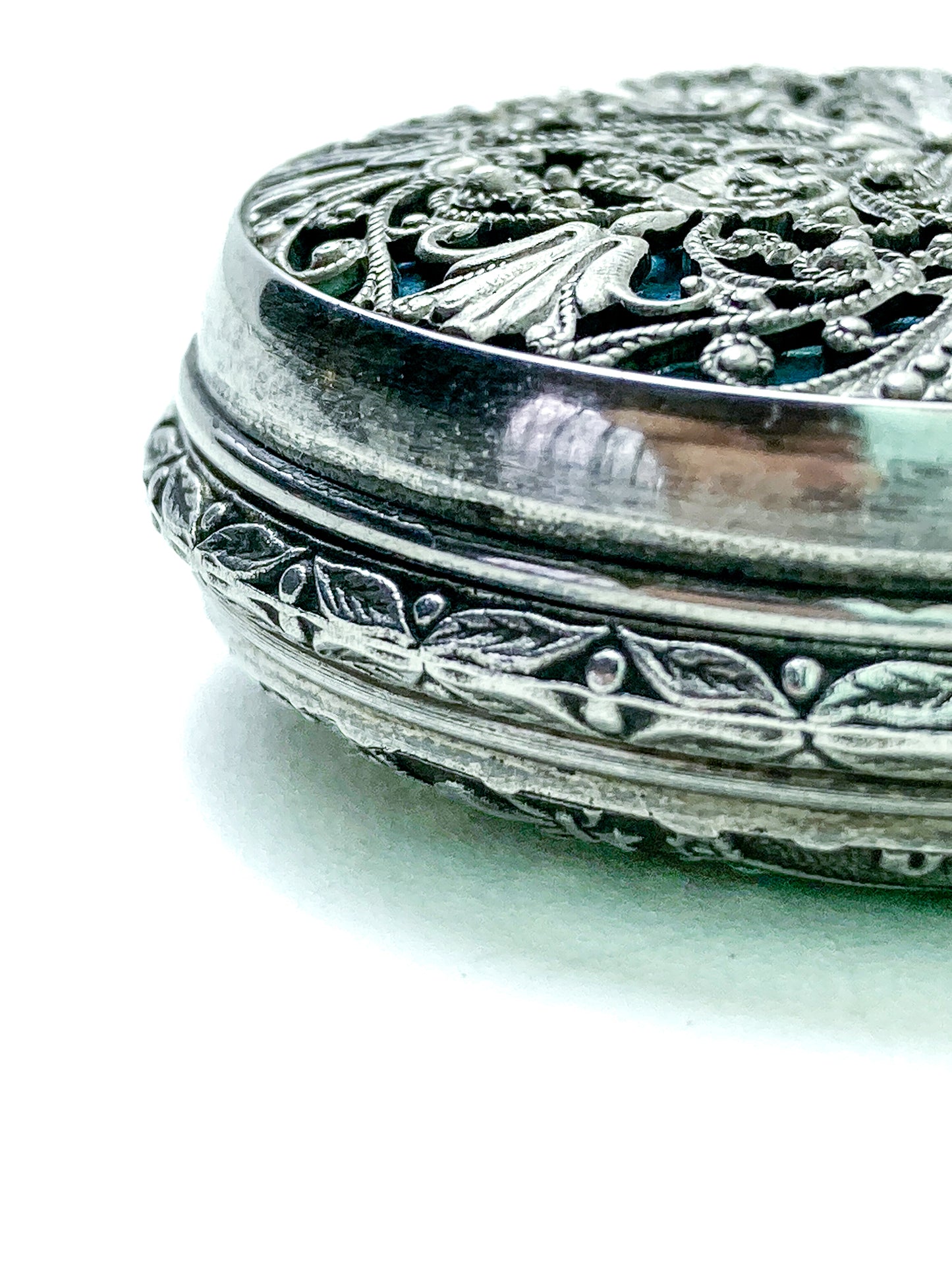 Vintage Art Nouveau Style Silver Blue Accent Aero Neuchatel Pocket Watch