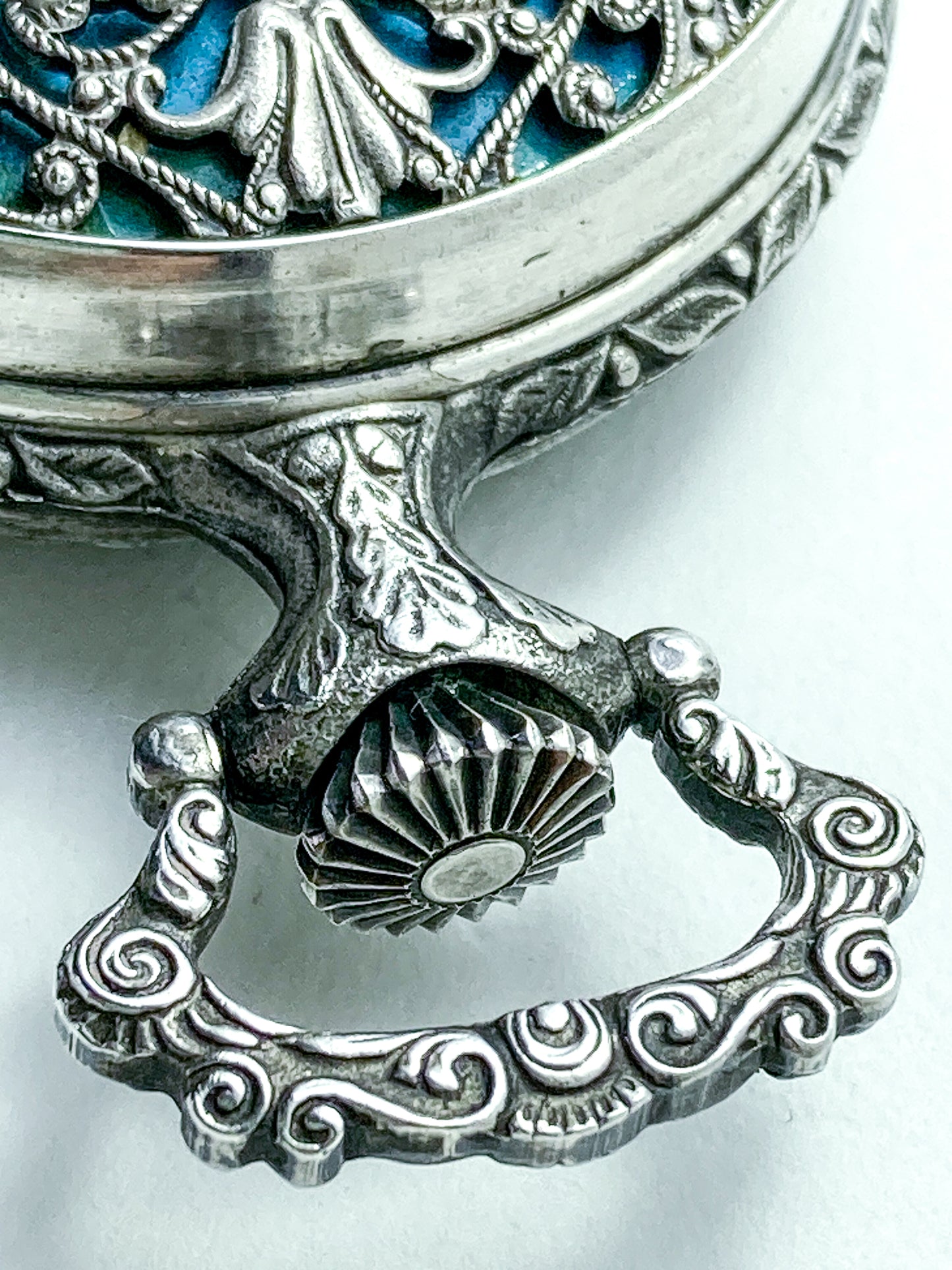 Vintage Art Nouveau Style Silver Blue Accent Aero Neuchatel Pocket Watch