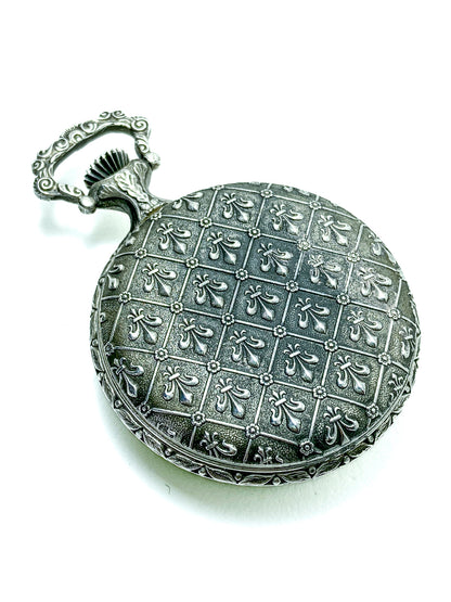 Vintage Art Nouveau Style Silver Blue Accent Aero Neuchatel Pocket Watch