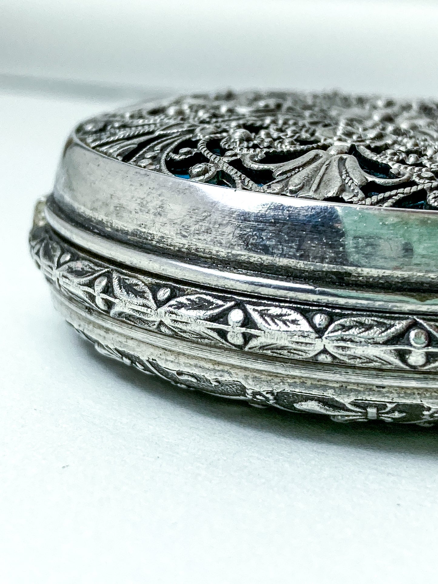 Vintage Art Nouveau Style Silver Blue Accent Aero Neuchatel Pocket Watch