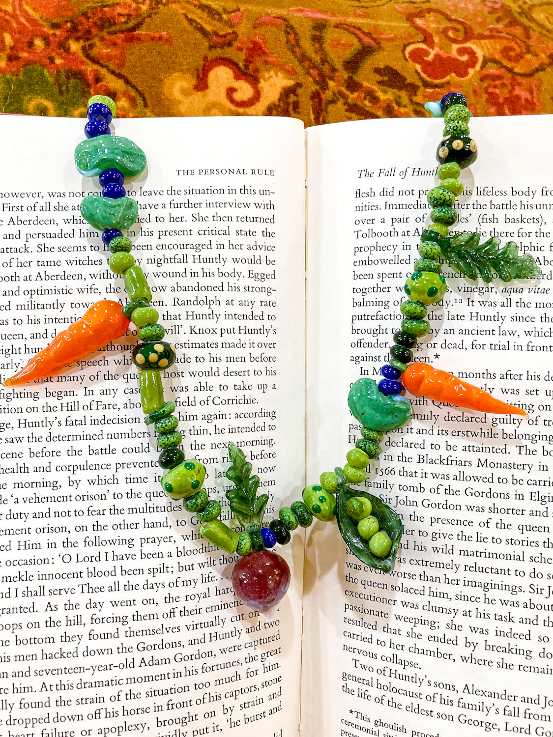 Vintage Artisan Made Glass Garden Vegetable Bead Statement Necklace
