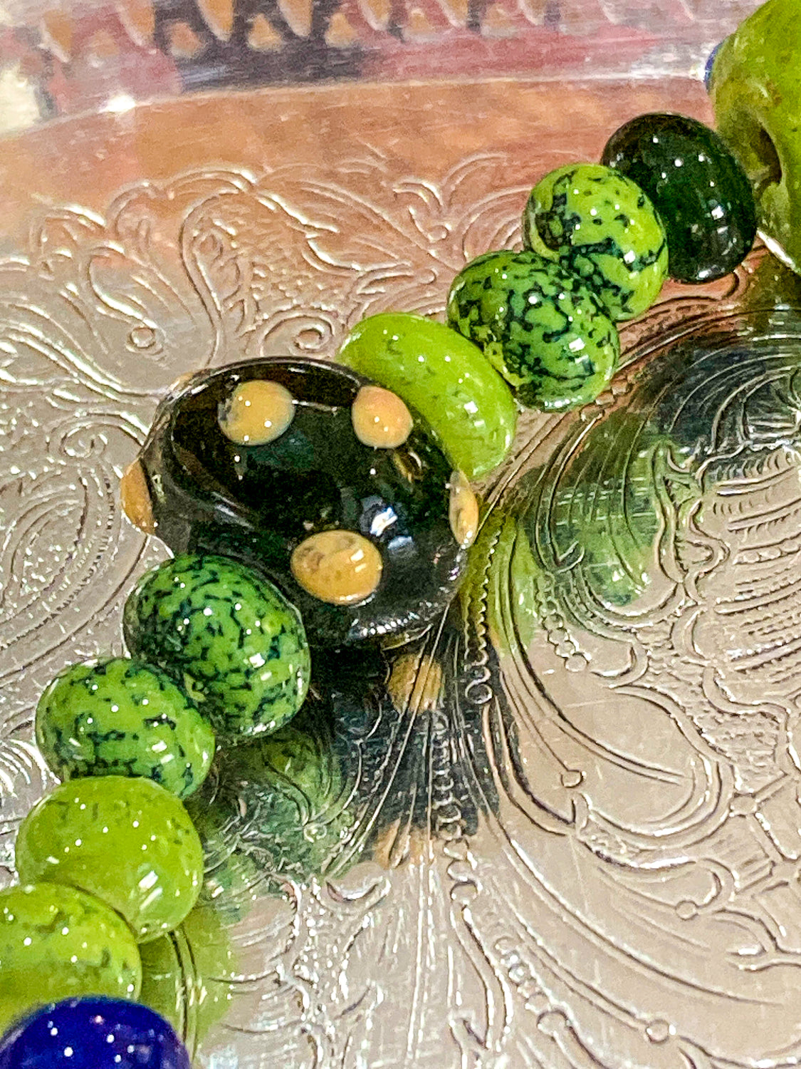Vintage Artisan Made Glass Garden Vegetable Bead Statement Necklace