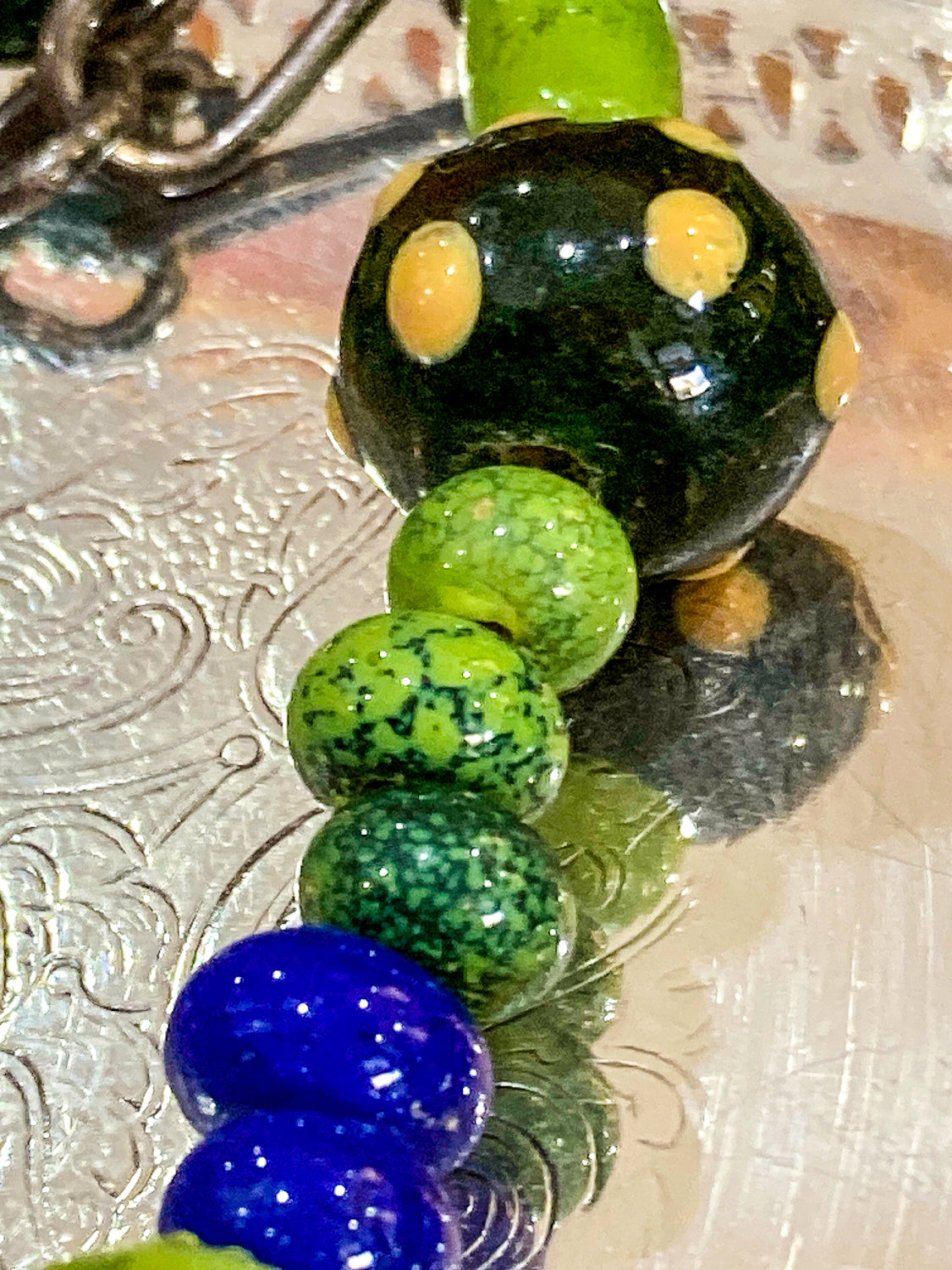 Vintage Artisan Made Glass Garden Vegetable Bead Statement Necklace