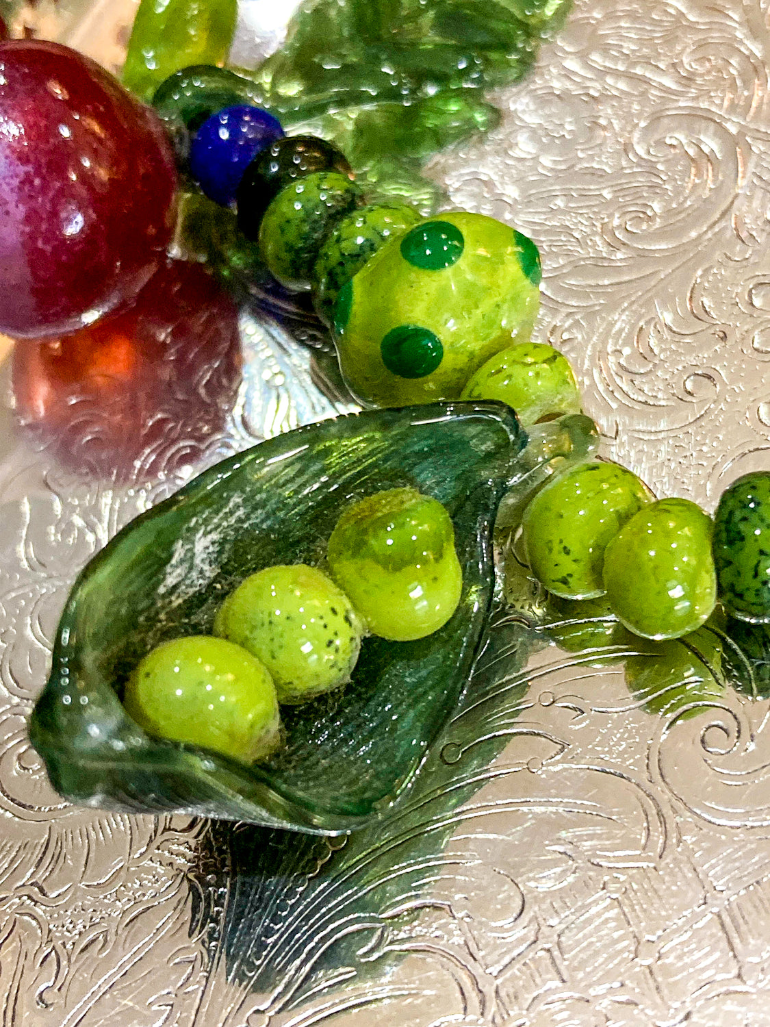 Vintage Artisan Made Glass Garden Vegetable Bead Statement Necklace