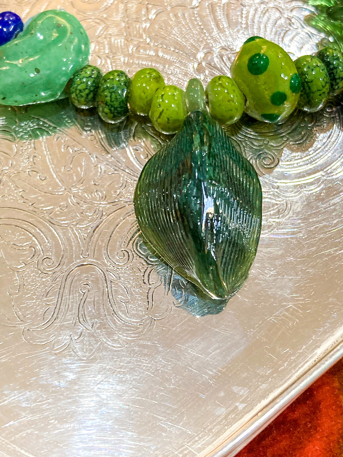 Vintage Artisan Made Glass Garden Vegetable Bead Statement Necklace