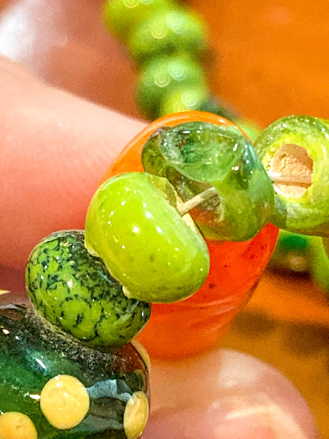 Vintage Artisan Made Glass Garden Vegetable Bead Statement Necklace