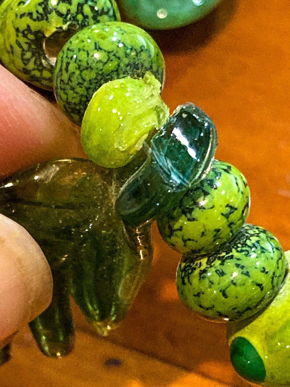 Vintage Artisan Made Glass Garden Vegetable Bead Statement Necklace