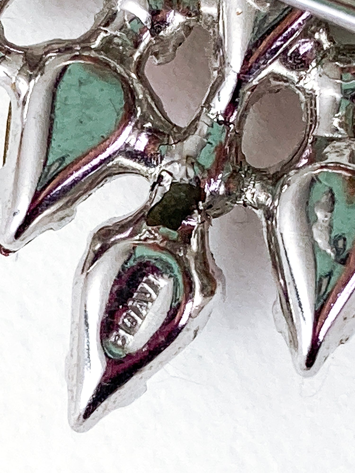 Vintage B. David Colorful Iridescent Rhinestone Pearl Crown Brooch Pin Jewelry