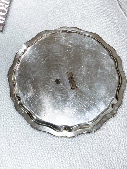 Vintage Barbour Silver Co Electroplated Nickel Silver Chippendale Style Tray