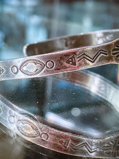 Vintage Bell Trading Post Navajo Aqua Stone Sterling Silver Cuff Bracelet