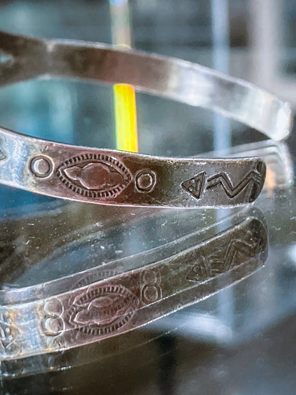 Vintage Bell Trading Post Navajo Aqua Stone Sterling Silver Cuff Bracelet