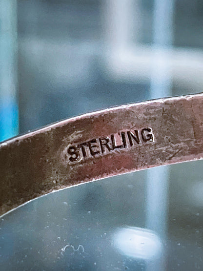 Vintage Bell Trading Post Navajo Aqua Stone Sterling Silver Cuff Bracelet