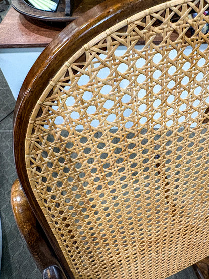 Vintage Bentwood Cane Back Seat Thonet Style Rocking Chair