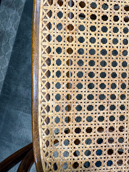 Vintage Bentwood Cane Back Seat Thonet Style Rocking Chair