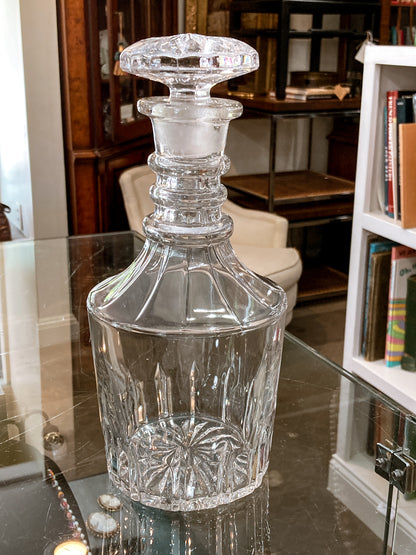 Vintage Barware Clear Brilliant Style Molded Glass Decanter