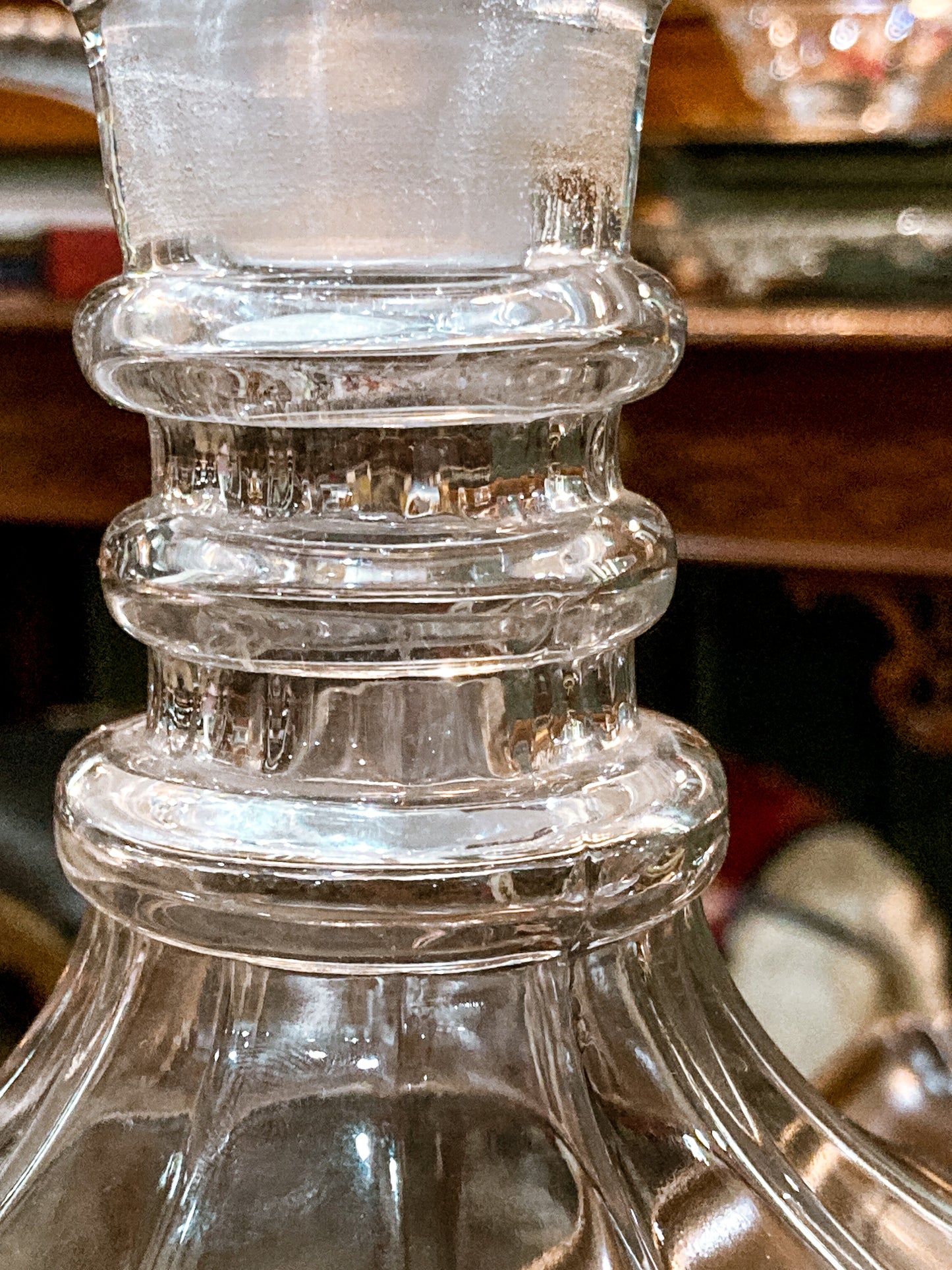 Vintage Barware Clear Brilliant Style Molded Glass Decanter