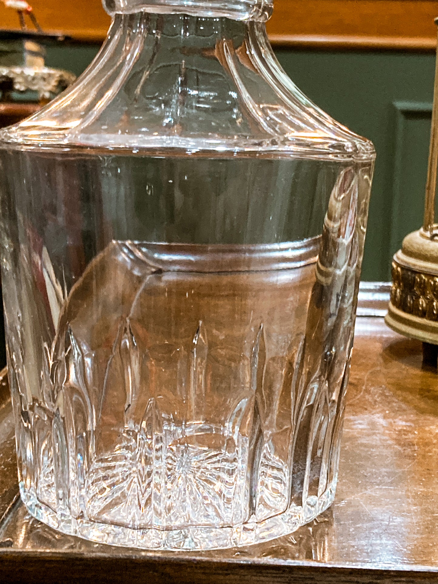 Vintage Barware Clear Brilliant Style Molded Glass Decanter