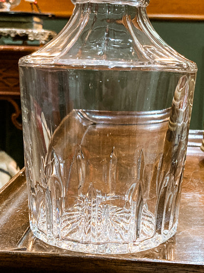 Vintage Barware Clear Brilliant Style Molded Glass Decanter