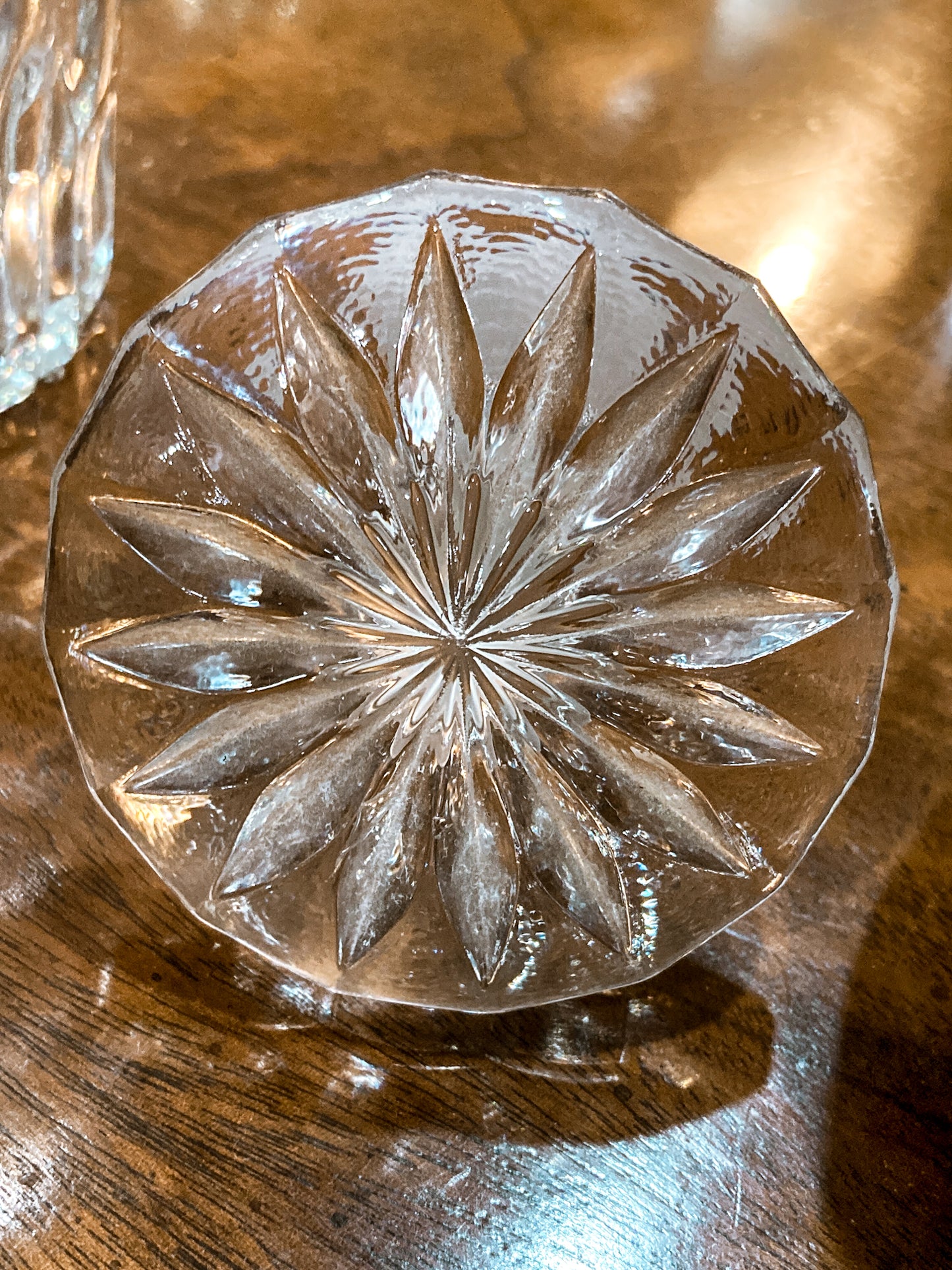 Vintage Barware Clear Brilliant Style Molded Glass Decanter